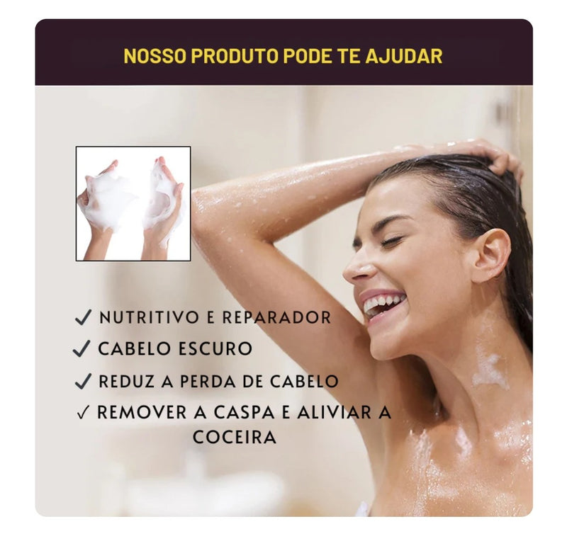 Shampoo Restaura Max - Natural para cobrir cabelos Brancos Grisalhos